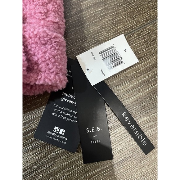 Sebby Womens Contemporary Fit Long Sleeve Faux Fur Jacket - Pink Medium 122 - Picture 6 of 8